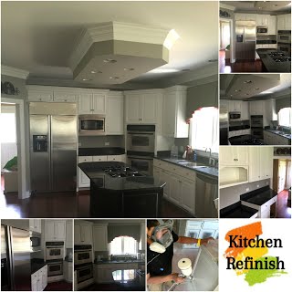 D.F. Painting full picture album of a St. Charles Kitchen we fully refinished. It now looks so modern. 